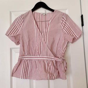 Madewell Striped Wrap Top size Medium